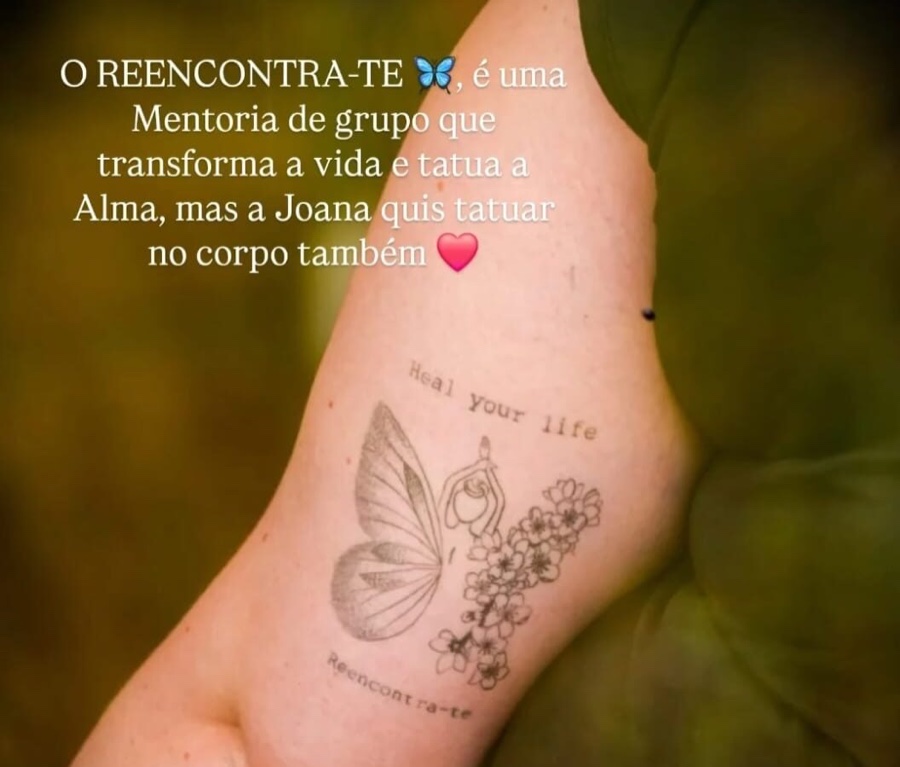 Testemunho real de aluna do Reencontra-te, tatuagem de borboleta