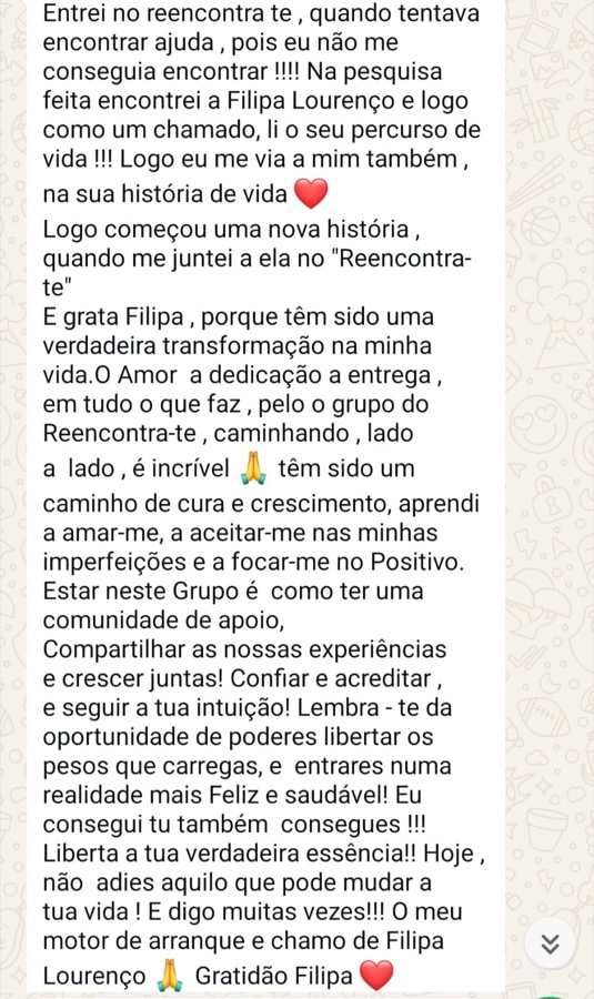 Testemunho real de aluna do Reencontra-te