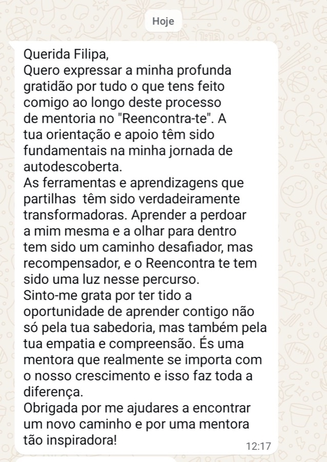 Testemunho real de aluna do Reencontra-te