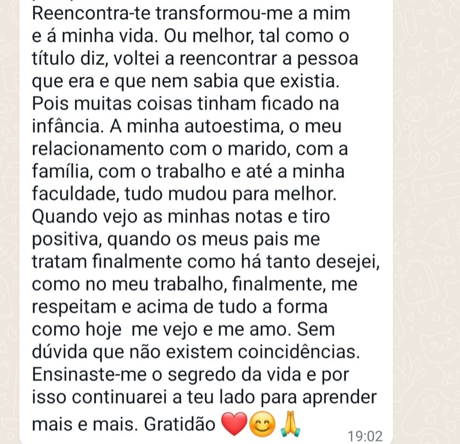 Testemunho real de aluna do Reencontra-te
